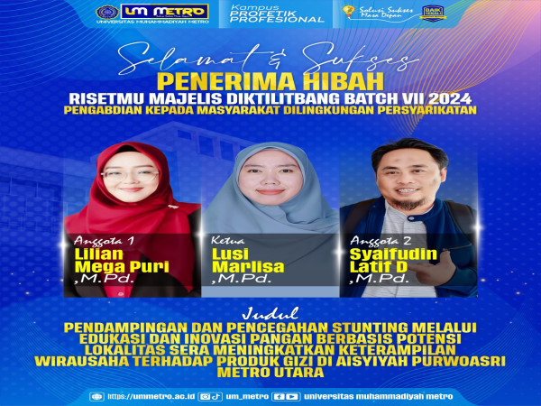 Dosen PIAUD FAI UM Metro Raih Hibah Riset dari Majelis Diktilitbang Batch VII 2024
