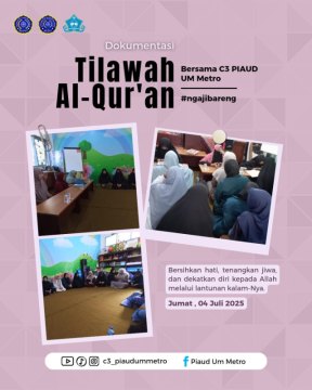 Mahasiswa PIAUD UM Metro Gelar Kegiatan Tilawah Al-Qur’an di Laboratorium PIAUD