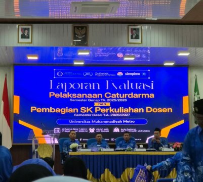 Dosen PIAUD UM Metro Mengikuti Evaluasi Pelaksanaan Caturdarma dan Pembagian SK Perkuliahan Semester Gasal 2026/2027